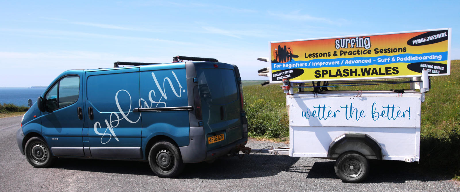 Splash! surf & paddle board van at Newgale Beach in Pembrokeshire